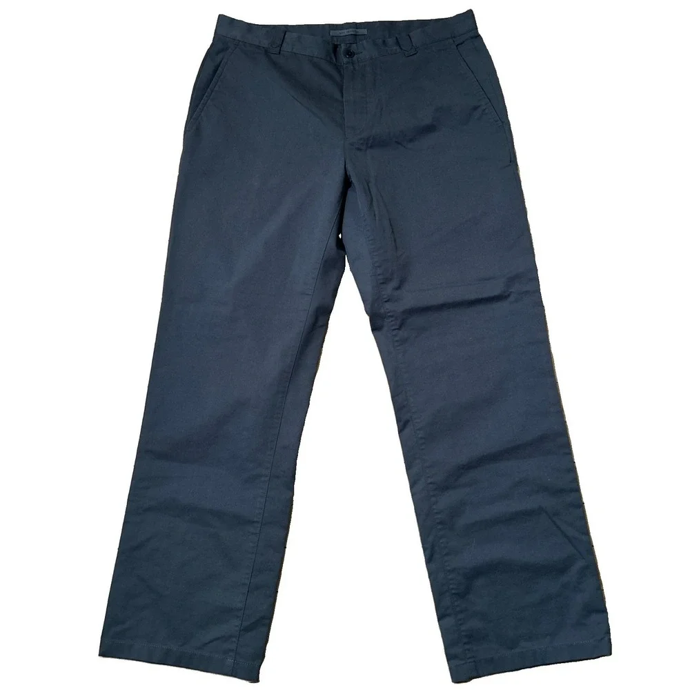 John Varvatos Pants Men's 50 (34x29) Gray Straight Leg Chino Designer Trousers